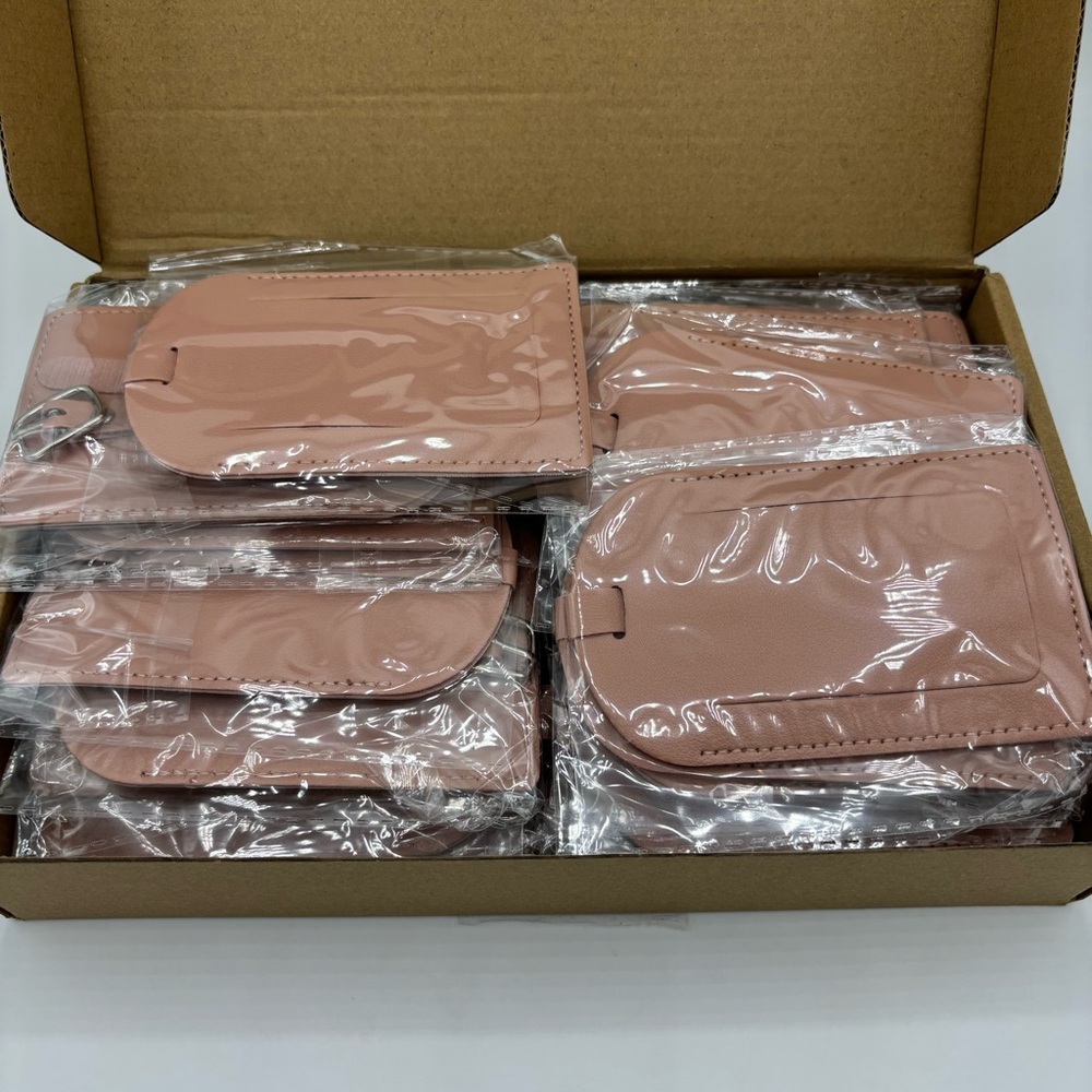 Set of Pink Luggage Tags